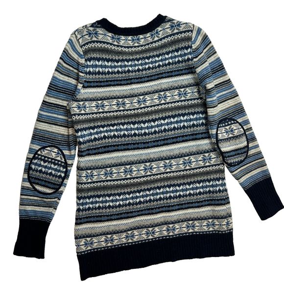 Telluride Clothing Lambswool Blend Blue Icelandic Stripe Crewneck Sweater Size L - Picture 8 of 8